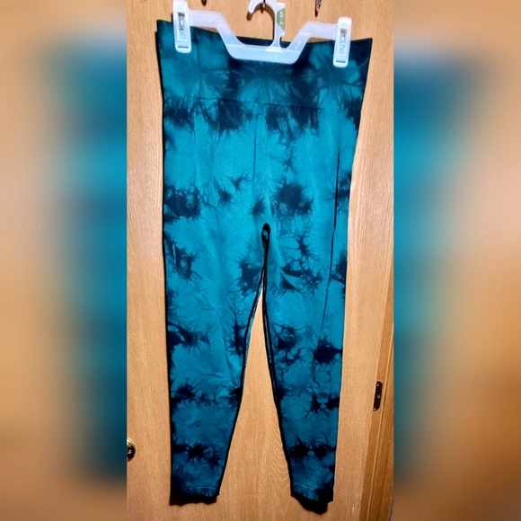 Yoga Leggings Polyamide Seamless Tie-Dye High-Waist Scrunch Butt Lifting XL - Picture 1 of 6